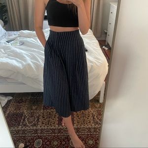 OAK + FORT pleated linen cropped pants